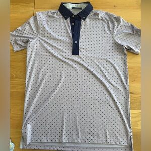 Greyson Light Gray Polo with Navy Contrast